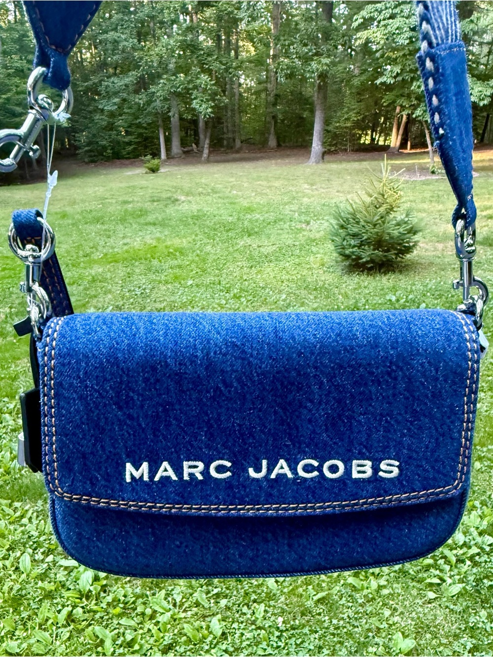 Marc Jacobs “The Bold” Blue Denim Logo Crossbody Bag